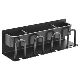 4 Slots Multifunctional Wall Mount Toothbrush Holder Rack Organizer Shelf No Drilling