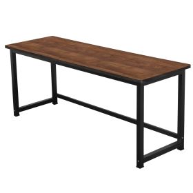 70.86IN Modern Wood Home Office Desk White Computer Desk Sturdy Metal Frame Executive Work Writing Study Gaming Table