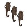 Rustic Horse Wall Hook Set of 3 - Decorative Equestrian Hooks for Home or Stable