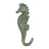 Coastal Seahorse Wall Hook Set of 2 - Decorative Nautical Hooks for Hanging