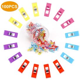 100Pcs Sewing Clips Multipurpose Sewing Craft Clips Multicolor Plastic Sewing Clips Sewing Craft Clamps Crafting Crochet Knitting