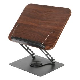 Book Stand for Reading Foldable Wood Book Holder Reading Rack Paper Stand with Adjustable Height 360otatable Base Dual Paper Clips for Book Sheet M