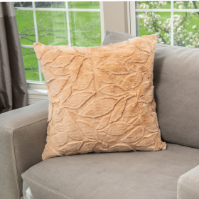HGTV Triple Jacquard Carved Faux Fur Pillow Nomadic Desert 22 x 22 inches