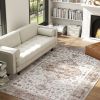 5x7 Area Rug, Vintage Machine Washable Rug, Non-Slip Floor Carpet for Living Room, Bedroom, Dining Room, Tan