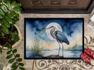 Blue Heron Under the Moonlight Doormat Front Door Mat Indoor Outdoor Rugs for Entryway, Non Slip Washable Low Pile, 24H X 36W