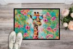 Hippie Animal Giraffe Doormat Front Door Mat Indoor Outdoor Rugs for Entryway, Non Slip Washable Low Pile, 24H X 36W