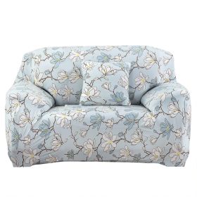 Sofa Cover Printed Stretch Sofa Furniture Cover Soft Sofa Slipcover Polyester Furniture Protector Cover (Option: MangnogliaBLU_2S)