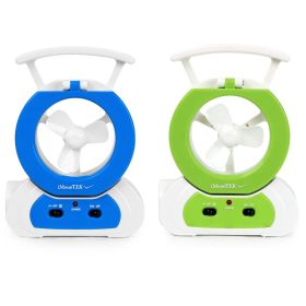 Desk Cooling Fan w/180djustable LED Lamp Baby Stroller Fan Emergency Flashlight Torch for Household Camping Traveling (Option: LEDg(Green)