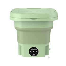 Portable Washing Machine Foldable Laundry Machine with Detachable Drain Basket 3 Modes Electric Clothes Washer for Underwear Socks Towels Baby Clothes (Option: Ggreen)