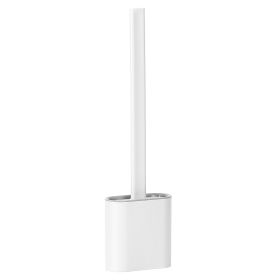 Toilet Brush And Holder TPR Bristles Toilet Bowl Cleaner Brush w/ Bendable Head Non-Slip Long Handle Wall Mounted/ilet Cleaner For Bathroom Deep-Cle (Option: Whitge)