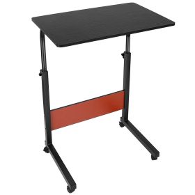 23.62x15.74x35in Mobile Laptop Desk Height Adjustable Rolling Wheels 77LBS Load Standing Table Sofa Bed Side Desk Cart Home Office Use (Option: BlackWalnutg)_(M)