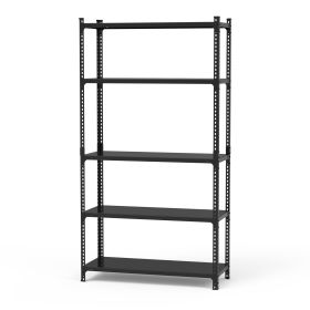 Storage Shelves 5 Tier Adjustable Garage Storage Shelving Metal Storage Utility Rack with 800LBS Total Max Load for Warehouse Pantry Closet Kitchen (Option: Blagck)
