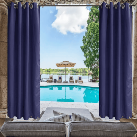 Indoor Outdoor Curtains Grommet Curtain On Top And Bottom 1 Panel (Option: 50 in x 120 in)
