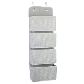 Over Door Hanging Organizer 4 Pockets Wall Mount Closet Storage Organizer Multifunctional Hanging Shelves For Clothing Office Supplies File Folders (Option: Grgey)