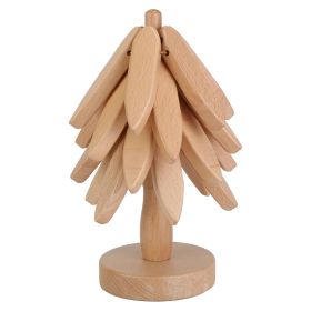Wooden Trivets for Hot Dishes Tree Shape Trivet Set Placement Mats Coaster Set for Dining Table Kitchen Counter Decoration with 4 Wooden Trivets 1 Sta (Option: Burglywood)