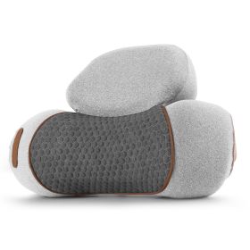 3 In 1 Neck Massager Pillow With Vibration Heating Therapy Airbag Stretching Memory Foam Fillings Ergonomic Cervical Massager With Portable Storage Ba (Option: LigghtGrey)
