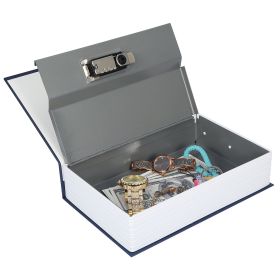 Portable Book Safe with 3-Digit Combination Lock Diversion Safe Money Jewelry Storage Box (Option: Blue_S)g(Blue_S)