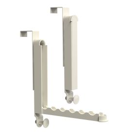 2Pcs Over The Door Hanger Hooks For Clothes Foldable Clothes Drying Rack For Laundry Coats Towels Portable Clothing Hanger Hook For 1.81In Thickness D (Option: Wghite)