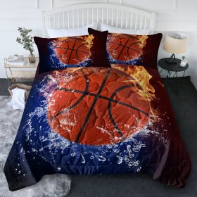 Sports Basketball Bedding Comforters Sets 3 Pieces Fire Bedding Sets (Option: Twin)