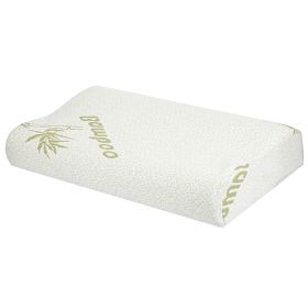 Bamboo Memory Foam Sleep Pillow Contoured Cervical Orthopedic Pillow Neck Support Breath Pillow (Option: Lg)