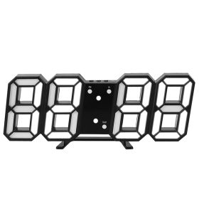 3D LED Digital Wall Clock Sound Control Table Desk Alarm Clock w/ 3 Auto Adjustable Brightness Snooze Date Temperature 12/24Hr Time Display For Office (Option: Black_WhitgeLight)