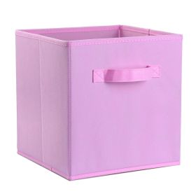 iMounTEK 4 Pack Foldable Storage Cube Bins Cloths Closet Space Organizer Basket Shelves Box for Clothes Toys Books Cabinet (Option: Boxg(Pink)