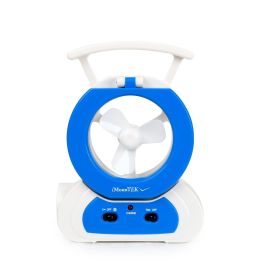 Desk Cooling Fan w/180djustable LED Lamp Baby Stroller Fan Emergency Flashlight Torch for Household Camping Traveling (Option: LEDg(Blue)