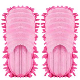 Mop Slippers Unisex Detachable Floor Mopping Shoes Microfiber Dusting Slippers for House Bathroom Kitchen Livingroom (Option: Pink_gM)