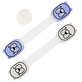 5Pcs Kids Safety Locks w/ 5 Furniture Corner Protectors Drawer Cabinet Strap Locks Baby-Proof Adhesive Fridge Latches Locks (Option: inget(White)