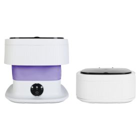 10L/2.6Gallon Portable Washing Machine with 3 Modes Foldable Mini Laundry Washer and Dryer Underwear Baby Clothes Socks Cleaning for Travel RV Camping (Option: Pgurple)