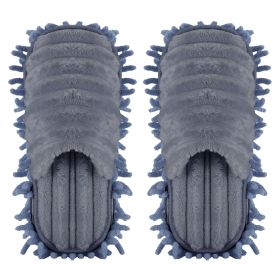 Mop Slippers Unisex Detachable Floor Mopping Shoes Microfiber Dusting Slippers for House Bathroom Kitchen Livingroom (Option: Grey_gL)