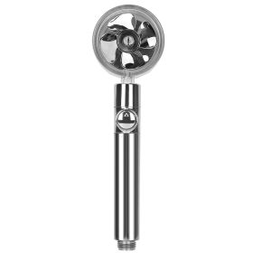 High Pressure Shower Head 360otating Water Saving Handheld Shower Head Powerful Turbo Fan Shower Head w/ Filter Pause Switch (Option: Silvegr)