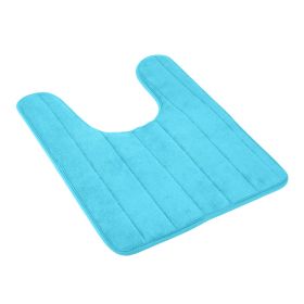 U Shaped Bathroom Rugs Contour Non-slip Toilet Mat Absorbent Cozy Velvet Floor Mat 23.62 x 19.69in (Option: LgBlue)