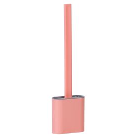 Toilet Brush And Holder TPR Bristles Toilet Bowl Cleaner Brush w/ Bendable Head Non-Slip Long Handle Wall Mounted/ilet Cleaner For Bathroom Deep-Cle (Option: Pinkg)