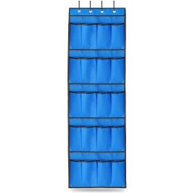 Over the Door Shoes Rack 20-Pocket Organizer 5-Layer Hanging Storage Shelf for Kids Shoes Closet Cabinet Slippers Small Toys (Option: gagnizer(Blue)
