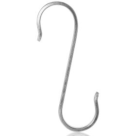 5 Pcs Flat S Stainless Steel Hooks Heavy Duty Hook Hangers for Kitchen Bathroom Closet Store (Option: L)glHook(L)