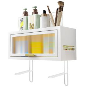 Over The Toilet Storage Cabinet Bathroom Storage Organizer Toilet Storage Box with Dustproof Transparent Magnetic Door Side Opening (Option: Standg_White)