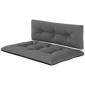 2 Seater Pallet Cushions Outdoor 3.9 Thick Replacement Cushions - Tufted Design For Garden, Patio, Black (Option: Black)