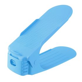 10Pcs Shoe Slot Organizer Shoe Storage Slot Space Saver Shoe Rack Holder Adjustable for High Low Heels Sneakers Boots Sandals (Option: BLgU)