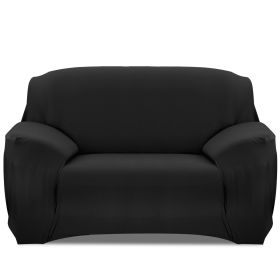 Sofa Cover Printed Stretch Sofa Furniture Cover Soft Sofa Slipcover Polyester Furniture Protector Cover (Option: BLK_2Sg)