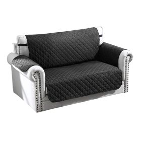 Reversible Sofa Cover Chair Loveseat Couch Microfiber Slipcover Cushion Furniture Protector Shield Water-Resistant w/ Elastic Strap for Kids Pet Dog C (Option: 2S_Blagck)