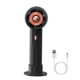 Portable Handheld Fan Rechargeable Pocket Personal Fan Quiet Desk Phone Holder Fan with 3 Speeds Removable Base for Commute Office Outdoor Indoor (Option: Blacgk)