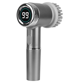 Electric Spin Scrubber Cordless Handheld Rechargeable Cleaning Brush With 5 Replaceable Heads IPX7 Waterproof 3 Speeds Handheld Spin Scrubber For Tub (Option: Gregy)