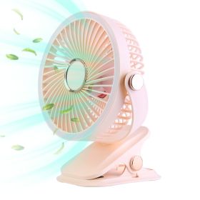 Portable Quiet Clip On Fan With 5 Speeds 3 Brightness 720ully Adjustable Angle Type-C Rechargeable Clip Desk Wall Mounted Fan For Camping Office Ho (Option: Pink)_gGPCT497)