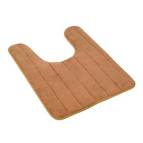 U Shaped Bathroom Rugs Contour Non-slip Toilet Mat Absorbent Cozy Velvet Floor Mat 23.62 x 19.69in (Option: Cgoffee)