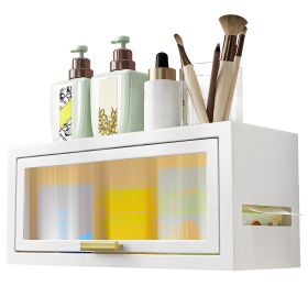 Over The Toilet Storage Cabinet Bathroom Storage Organizer Wall Mounted Toilet Storage Box with Dust-Proof Transparent Magnetic Door Side Opening (Option: Wall_gWhite)