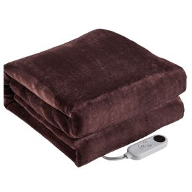 Electric Heated Flannel Throw Heated Blanket with 6 Heat Settings 1-8 Hours Auto off Washable for Home Office Usage 59x50in (Option: COFF_152g_127CM)