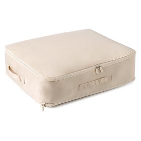 Large Foldable Storage Bag For Comforter Quilt Blanket Clothes Pillows Beddings Self Compression Organizer For Duvet Closet Storage Containers With Du (Option: Apricgot_M)