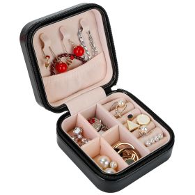 Mini Jewelry Storage Box Portable Ring Earring Necklace Storage Travel Case PU Leather Jewelry Organizer Gift (Option: Blackg)