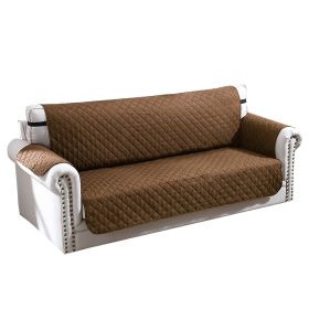 Reversible Sofa Cover Chair Loveseat Couch Microfiber Slipcover Cushion Furniture Protector Shield Water-Resistant w/ Elastic Strap for Kids Pet Dog C (Option: 3S_Chogcolate)